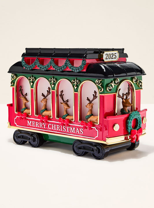 Trolley Light-Up Pedestal 3-Wick Candle Holder