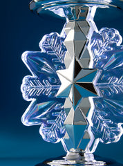 Snowflake Light-Up Pedestal 3-Wick Candle Holder
