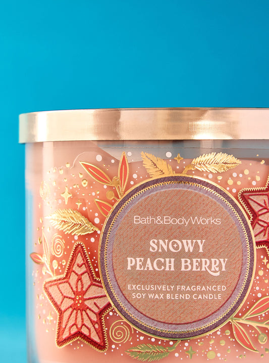 Snowy Peach Berry 3-Wick Candle
