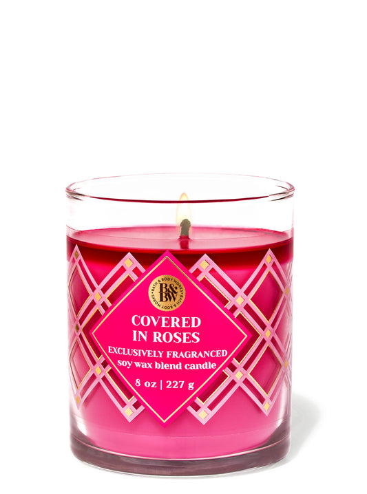 Covered In Roses Single Wick Candle