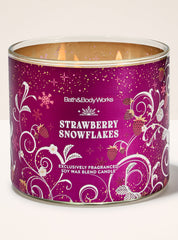 Strawberry Snowflakes 3-Wick Candle