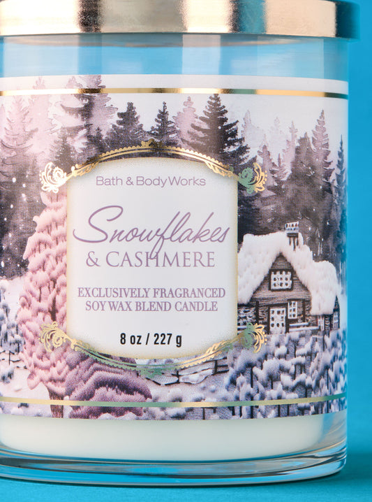Snowflakes & Cashmere Single Wick Candle