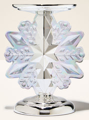 Snowflake Light-Up Pedestal 3-Wick Candle Holder