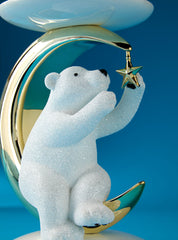Bear & Moon Pedestal 3-Wick Candle Holder